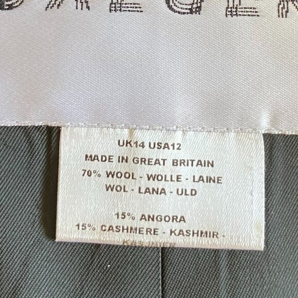 Jaeger Wool Cashmere Angora Overcoat Great Britain Sz12 - Picture 7 of 14